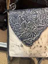 Load image into Gallery viewer, Cowhide Tooled Flap Crossbody Purse
