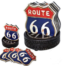 Load image into Gallery viewer, Route 66 Coaster Set &amp; Holder
