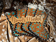 Load image into Gallery viewer, Turquoise Tooled Cowhide Stockings
