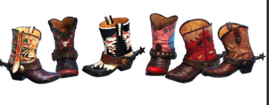 RA4203 Set of 6 Western Boot Vases
