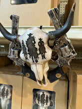 Load image into Gallery viewer, Western Pistol Cowskull Wall Decor
