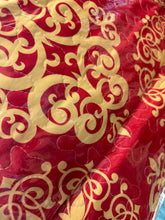 Load image into Gallery viewer, Red &amp; Gold Damask Bedding Set
