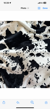 Load image into Gallery viewer, Black &amp; White Cow Print Super Plush Blanket
