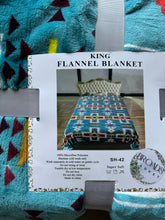 Load image into Gallery viewer, Turquoise Aztec Cross Blue Super Plush Blanket
