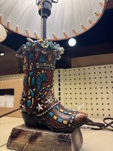 Load image into Gallery viewer, RA54099 Turquoise Floral Boot Vase
