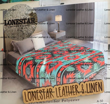 Load image into Gallery viewer, Leslie Concho A50 Red &amp; Teal Ziglag Blanket
