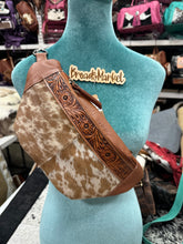 Load image into Gallery viewer, Cowhide &amp; Tooled Leather Fanny Bum Sling Bags
