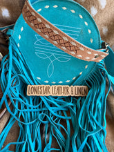 Load image into Gallery viewer, Bootstitch Suede Leather Crossbody Fringe Purse
