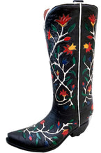 Load image into Gallery viewer, RA7150 Black Floral Thorn Boot Vase
