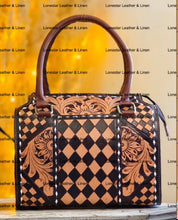 Load image into Gallery viewer, Tan &amp; Checkered Speedy Crossbody Purse

