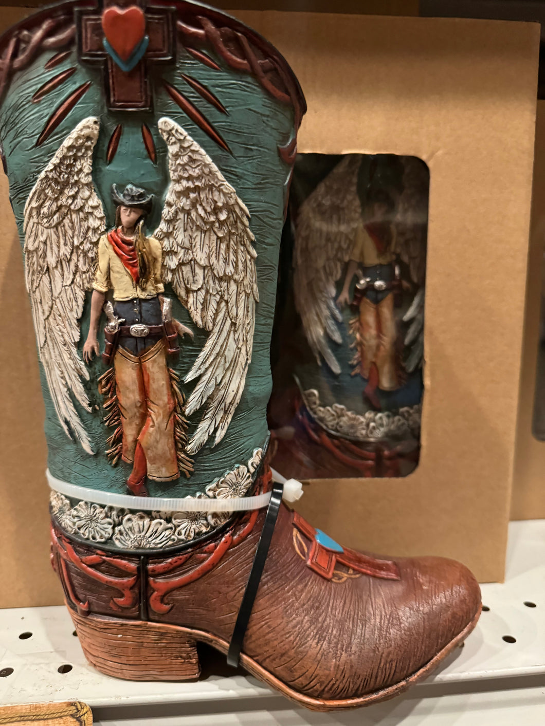 Cowgirl Angel Boot Vase