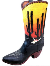 Load image into Gallery viewer, RA7149 Sunset Cactus Boot Vase
