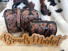 Load image into Gallery viewer, Black &amp; Brown Tooled Speedy Purse
