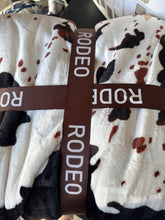 Load image into Gallery viewer, Rodeo Aztec Cow Turquoise Super Plush Blanket
