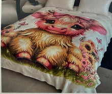Load image into Gallery viewer, Pinkie Highland Cow S45 Super Plush Microfiber
