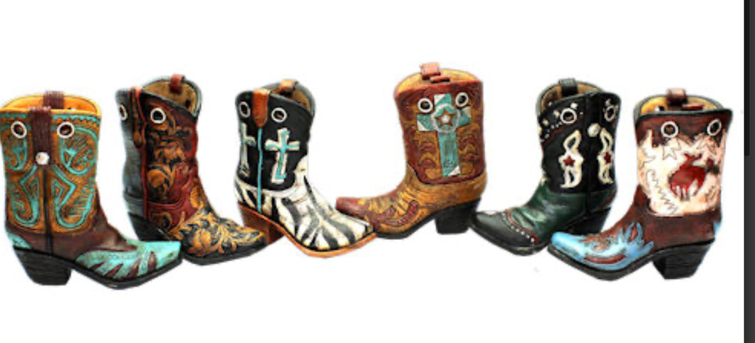 RA4338 Set of 6 Western Boot Vases