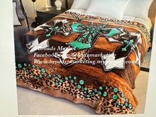 Load image into Gallery viewer, Twila Turquoise Crosses S18 Blanket
