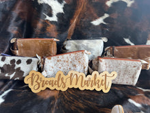 Load image into Gallery viewer, Cowhide Cosmetic Zip Pouches
