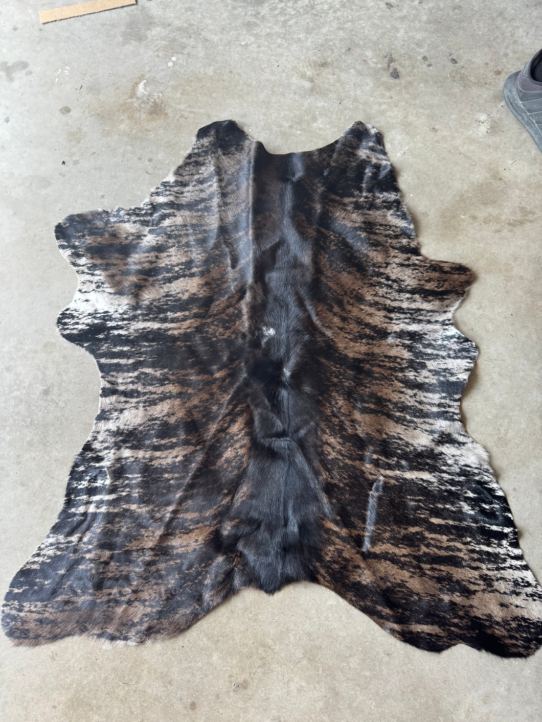 Columbian 3 Foot Enhanced Brindle Cowhide Silky Rugs