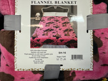 Load image into Gallery viewer, Queen Hot Pink Cow Print Plush Blanket
