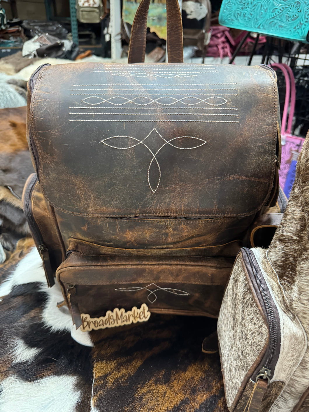 Medium Bootstitch Cowhide Backpacks