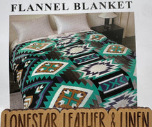 Load image into Gallery viewer, Myla Turquoise Navy Ziglag Blanket S41
