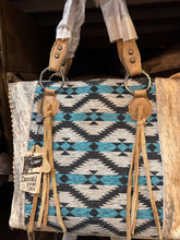 Load image into Gallery viewer, BA2839 Blue Aztec Cowhide Handbag
