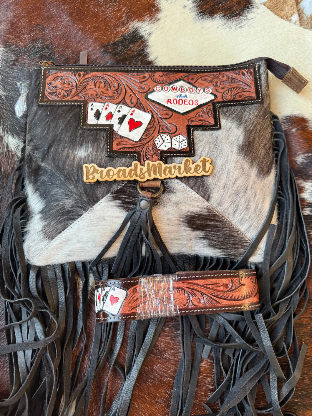 Cards Vegas Cowboys & Rodeo Crossbody Fringe Purse
