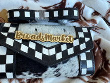 Load image into Gallery viewer, Checkered Cowhide Wallet Crossbody
