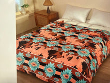 Load image into Gallery viewer, Rayna Red Cow Aztec Queen Blanket
