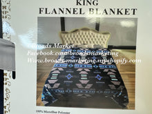 Load image into Gallery viewer, Navy Kenny Aztec Super Plush Blanket
