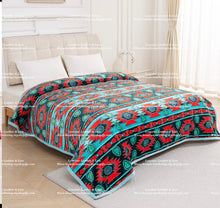 Load image into Gallery viewer, Leslie Concho A50 Red &amp; Teal Ziglag Blanket
