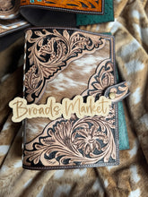 Load image into Gallery viewer, Tooled Leather &amp; Cowhide Bible Book Covers

