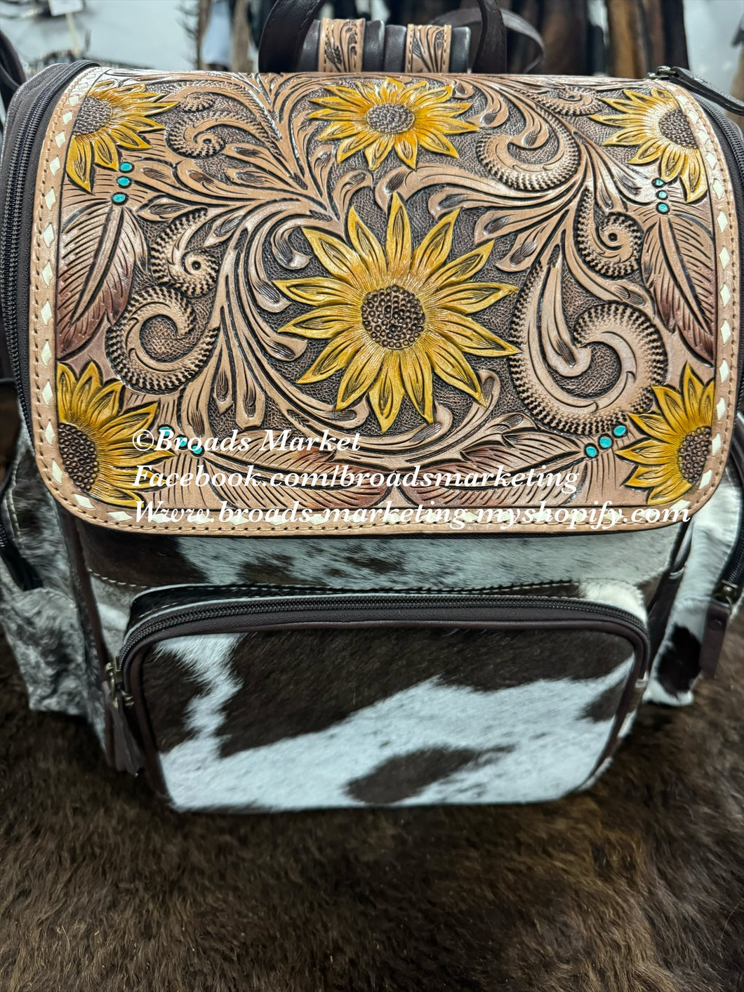 Tooled Cowhide Backpacks