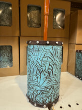 Load image into Gallery viewer, Turquoise Tooled Toilet Brush &amp; Holder
