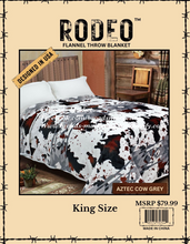 Load image into Gallery viewer, Rodeo Hunter Grey Aztec Super Plush Blanket
