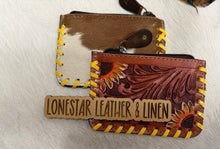 Load image into Gallery viewer, Tooled Cowhide Coin Purses
