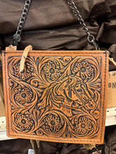Load image into Gallery viewer, Tooled Horse Chain Crossbody Purse
