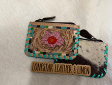 Load image into Gallery viewer, Tooled Cowhide Coin Purses
