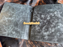 Load image into Gallery viewer, Cowhide Leather &amp; Checkered Planner Portfolios

