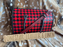 Load image into Gallery viewer, Large Red Checkered Speedy Crossbody Purse
