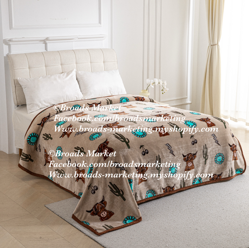 Highland Cow Eight Ball Blanket A24