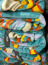 Load image into Gallery viewer, MIA Bailey Blue Aztec Super Plush Blanket
