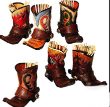 Load image into Gallery viewer, RA7415 Set of 6 Western Boot Vases
