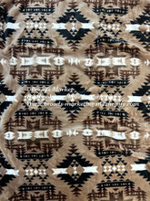 Load image into Gallery viewer, Brown &amp; Beige Super Plush Aztec Blanket
