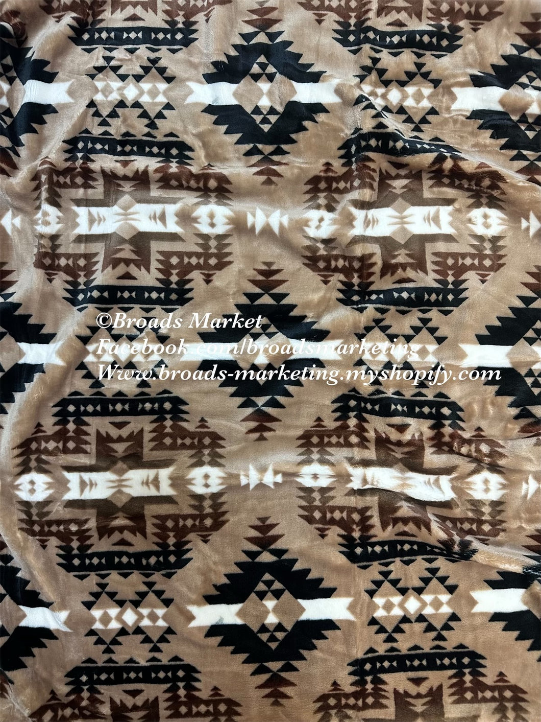 Brown & Beige Super Plush Aztec Blanket