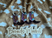 Load image into Gallery viewer, Tooled Leather Boot Keychains
