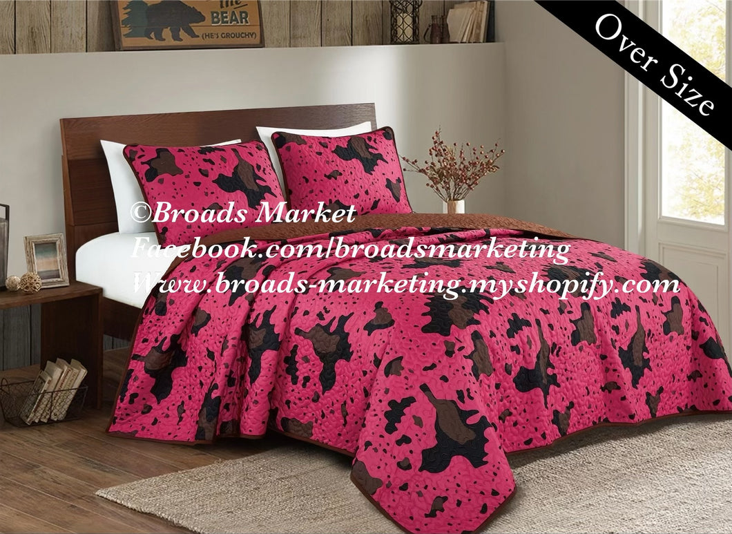 Pink Cow Bedding Set