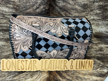 Load image into Gallery viewer, Grey &amp; Black Checkered Tooled Speedy Purse
