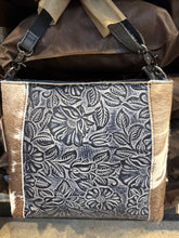 Load image into Gallery viewer, BA2826 Center Floral Tooled Cowhide Handbag

